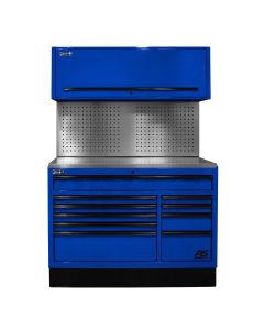HOMBLCTS54002 image(0) - Homak Manufacturing 54 in. CTS Centralized Tool Storage with Tool Board Back Splash Set, Blue