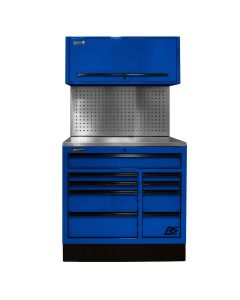 HOMBLCTS41002 image(0) - Homak Manufacturing 41 in. Centralized Tool Storage(CTS) Set includes Roller Cabinet,Canopy,Support Beams,Base Guard, Stainless Steel Top, Leg Levelers, and Tool Board Back Splash