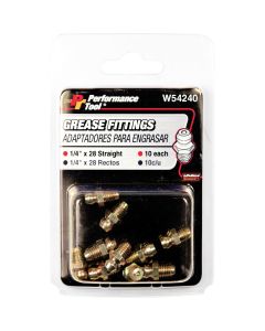 WLMW54240 image(0) - Wilmar Corp. / Performance Tool 10PK 1/4-28 Grease Fittings