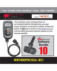 BATWRT400PROSULRS1E image(0) - Bartec USA 1 Year License for the Tech400PRO w/ 10 RITE-SENSORS