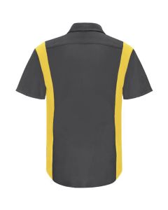 VFISY42CY-SS-L image(0) - Workwear Outfitters Men's Short Sleeve Perform Plus Shop Shirt w/ Oilblok Tech Charcoal/Yellow, Large