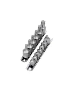 WLMW1313 image(0) - Wilmar Corp. / Performance Tool 15 Pc 3/8" & 1/4" Dr Star Bit