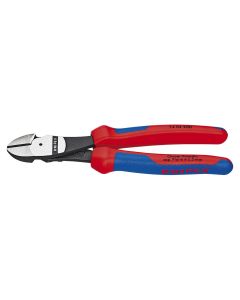 KNP7402200 image(0) - KNIPEX 8" HIGH LEVERAGE DIAGONAL CUTTERS-COMFORT GRIP