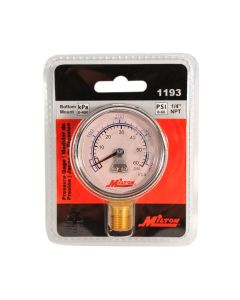 MIL1193 image(0) - Milton Industries Gage 1/4" NPT, 0-60 PSI  - Bottom Mount