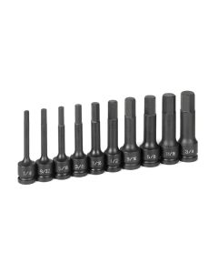 GRE1340H image(1) - Grey Pneumatic 10PC 1/2" DR 4" LENGTH FRAC HEX DRIVER SET