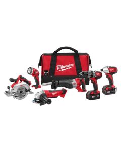 MLW2696-26 image(0) - Milwaukee Tool M18 Cordless LITHIUM-ION 6-Tool Combo Kit