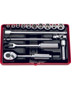 Ko-ken USA 2250A 16 Piece Chrome SAE 1/4 Sq. Dr. Socket Set