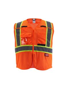 MLW48-73-5177 image(0) - Class 2 Breakaway High Visibility Orange Mesh Safety Vest - 2XL/3XL (CSA)
