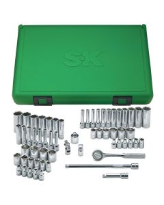 S K Hand Tools Skt Set 1/4" Dr. Fract & Metric 60Pc