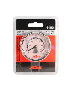 MIL1190 image(0) - Milton Industries Gage 1/4" NPT, 0-60 PSI - Center Mount