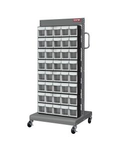 LDS1010546 image(0) - ShopSol Mobile Parts Cart - Flip Out Bin, 40 Bins