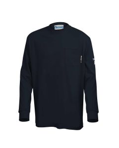 OBERON T-Shirt - 100% FR/Arc-Rated 7 oz Cotton Interlock - Long Sleeves - Navy - Size: L