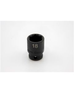 VIMIMPM618 image(0) - VIM Tools 18 mm X 3/8 Inch Drive CR-MO Impact Socket - Shallow