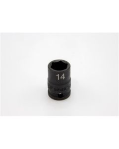 VIMIMPM614 image(0) - VIM Tools 14 mm X 3/8 Inch Drive CR-MO Impact Socket - Shallow