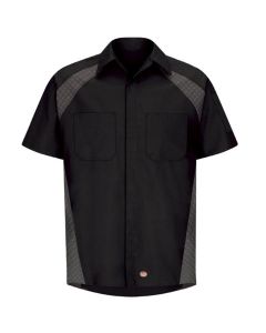 VFISY26BD-SS-3XL image(0) - Workwear Outfitters Men's Short Sleeve Diaomond Plate Shirt Black, 3XL
