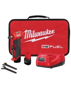 MLW2485-22 image(0) - Milwaukee Tool M12 FUEL 1/4" Right Angle Die Grinder 2 Battery Kit
