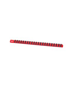 ERN8400M image(0) - 18&rdquo; Magnetic Socket Organizer and 22 Twist Lock Clips - Red - 1/4&rdquo;