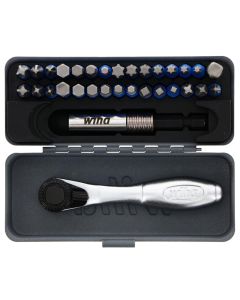 WIH76889 image(0) - Wiha Tools 32 Piece TerminatorBlue Impact Bit Set - 1/4-inch drive x 1-inch Bits