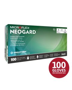 MFXC524 image(0) - Microflex NEOGARD C52 Glove Green Size X-Large Box 100 units