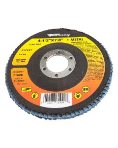 FOR71928 image(0) - Forney Industries FLAP DISC, TYPE 27 (DEPRESSED CENTER), 4-1/2 IN X 7/8 IN, ZA80