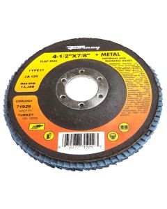 Forney Industries Flap Disc, Type 27, 4-1/2 in x 7/8 in, ZA120