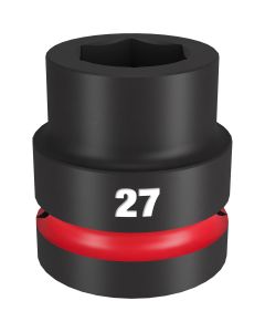 MLW49-66-6592 image(0) - Milwaukee Tool SHOCKWAVE Impact Duty 1"Drive 27MM Standard 6 Point Socket