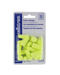 SRWS23414 image(0) - Sellstrom Sellstrom - Earplugs - Disposable - Foam Bullet Shape - Uncorded - NRR 32 - Hi-Viz Green - 10 Qty Pair in Retail Package