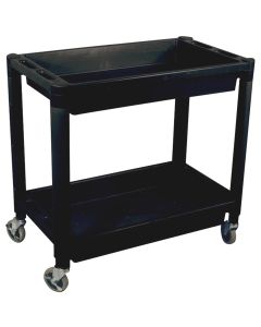 AST8330 image(0) - Heavy Duty Plastic 2-Shelf Utility Cart, Black