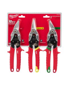 MLW48-22-4533 image(0) - Milwaukee Tool 3-PC AVIATION SNIPS (LEFT, RIGHT, STRAIGHT) SET