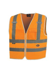 SRWV1025150U-L image(0) - Pioneer Pioneer - Multi-Pocket Safety Vest - Hi-Vis Orange - Size Large