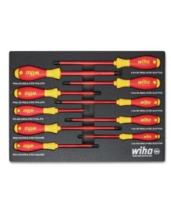 WIH32080 image(0) - WIHA Tools 10 Piece Insul. SoftFinish Cushion Grip Screwdriver Tray Set