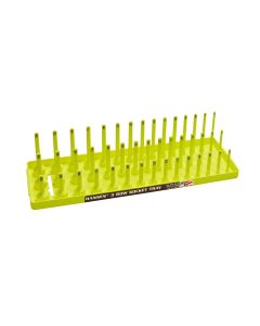 HNE38083 image(0) - Hansen Global 3/8" Metric 3-Row Socket Tray - Hi-Viz Yellow