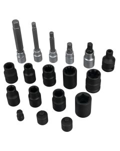 WLMW86025 image(0) - Wilmar Corp. / Performance Tool 18 pc. Brake Caliper Socket Set