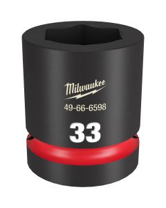 MLW49-66-6598 image(0) - Milwaukee Tool SHOCKWAVE Impact Duty 1"Drive 33MM Standard 6 Point Socket