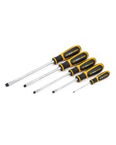 KDT80053H image(0) - GearWrench 5 Pc. Slotted Dual Material Screwdriver Set