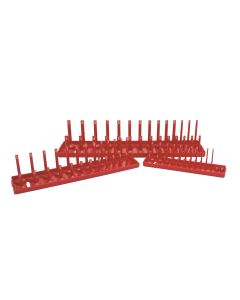 KTI72470 image(0) - K Tool International Socket Holder Set 3 pc SAE Red