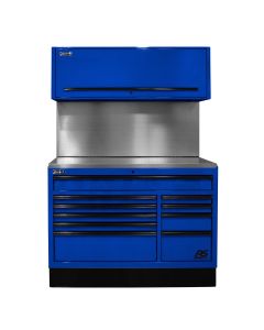 HOMBLCTS54001 image(0) - 54 in. CTS Centralized Tool Storage with Solid Back Splash Set, Blue
