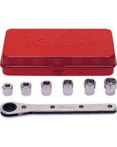 KKN1203 image(0) - Ko-ken USA 1203 Socket Set  5-10mm 6 point   7 pieces