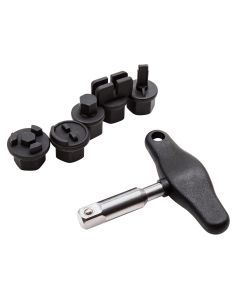 JSP42439 image(0) - J S Products 6-Piece Oil Drain Plug Wrench Kit