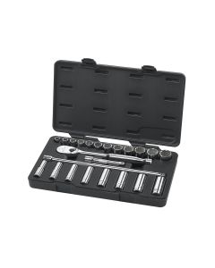 KDT80707 image(0) - GearWrench 23PC 1/2" DR SAE SOCKET SET (STANDARD/DEEP)