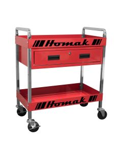 HOMRD06030210 image(0) - Metal Service Cart-Red 30 in. 1-Drawer
