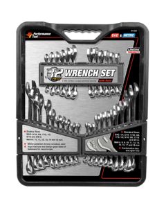 WLMW1099 image(0) - Wilmar Corp. / Performance Tool 32pc SAE & Met Wrench Set