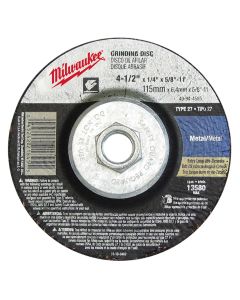 MLW49-94-4585 image(0) - Milwaukee Tool 4-1/2" x 1/4" x 5/8-11" Grinding Wheel (Type 27)