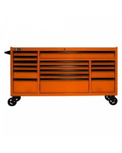HOMOG04072160 image(0) - Homak Manufacturing 72 in. RS PRO 16-Drawer Roller Cabinet with 24 in. Depth, Orange