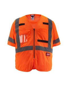 MLW48-73-5138 image(0) - Class 3 High Visibility Orange Mesh Safety Vest - 4XL/5XL