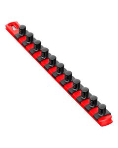 ERN8416 image(0) - 13” Socket Organizer with 11 Twist Lock Clips - Red - 1/2”