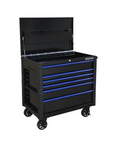 EXTEX4106TCBKBL image(0) - Extreme Tools 41" 6 DR TOOLCART W/BUMPERS, BLACK W/BLUE DR PULLS