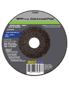 Forney Industries Grinding Wheel, Metal, Type 27, 4 in x 1/4 in x 5/8 in