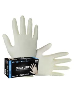 SAS650-1001 image(0) - SAS Safety 100-pk of Dyna Grip PF Latex Disp. Gloves, S