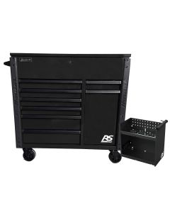 HOMBK06044080 image(0) - Homak Manufacturing 44" 8-Drawer Service Cart w/Power Tool Holder Drawer- Black